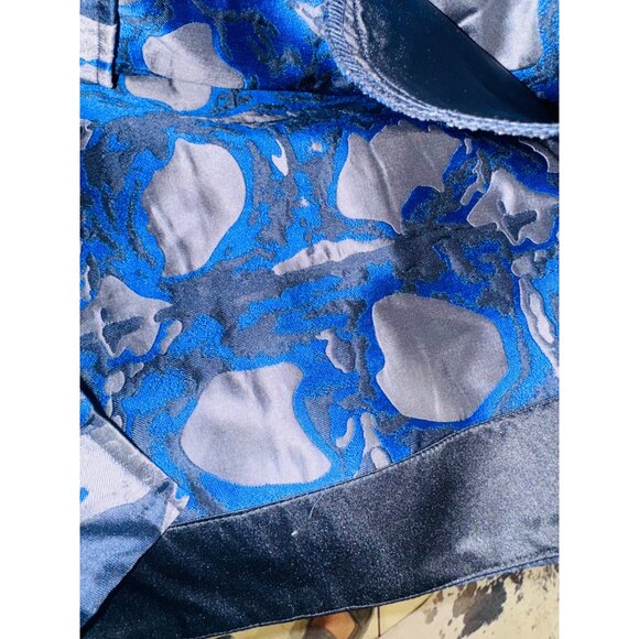 Ali Miles XL Blue Silver Abstract Statement Jacket Office Evening Artsy Blazer - Picture 9 of 11